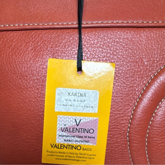 Mario Valentino Karina VA6107 Italian Leather Terracotta Bag NWT Authentic VTG - Picture 6 of 15